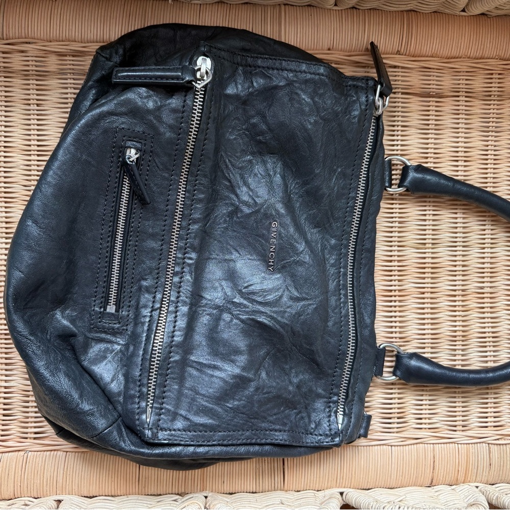Givenchy Pandora Black Leather Tote with Silver Accents - Picture 2 of 4
